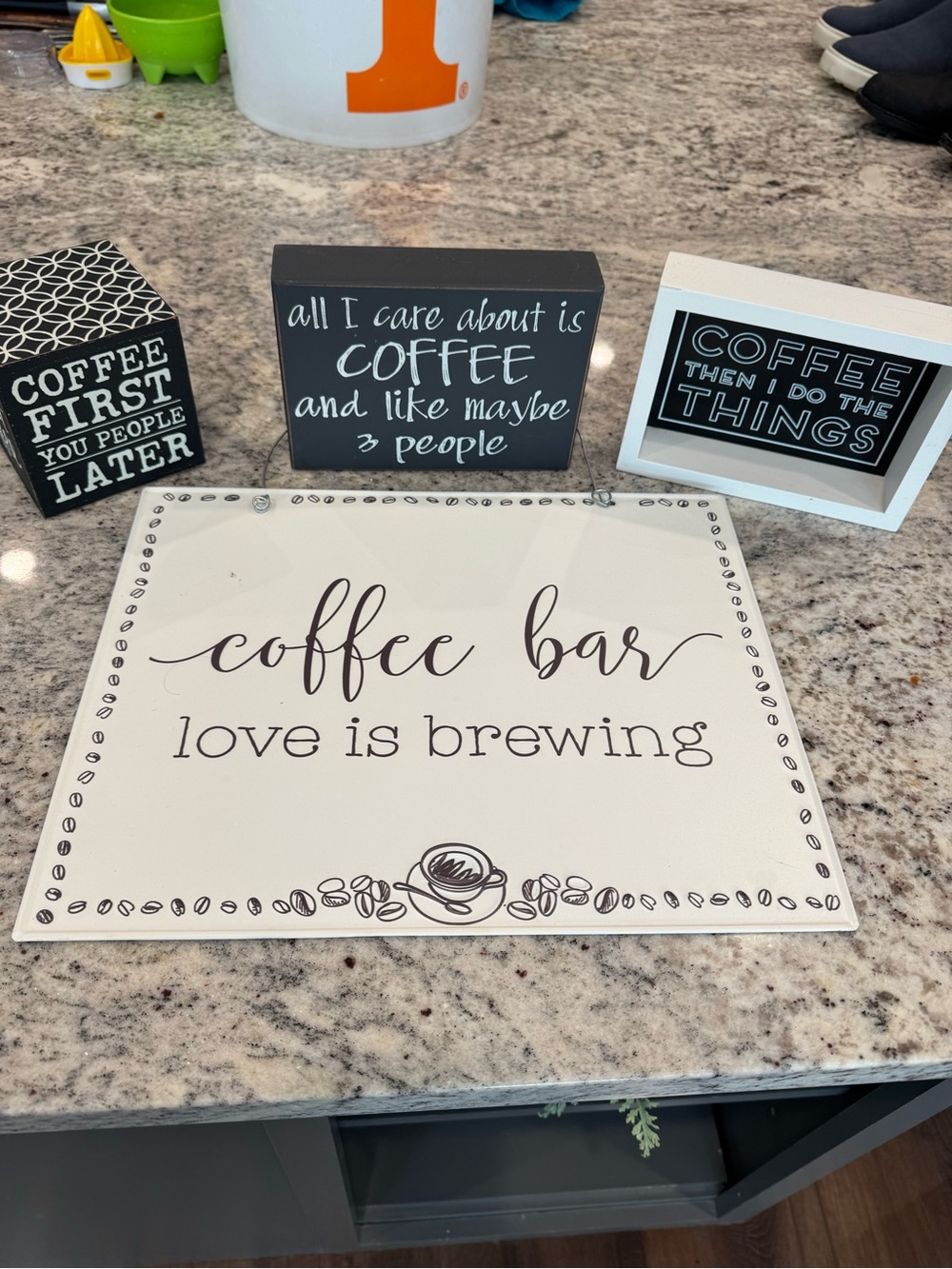 Coffee Bar Decor 4 Pc Bundle Farmhouse Kitchen Coffee Signs
